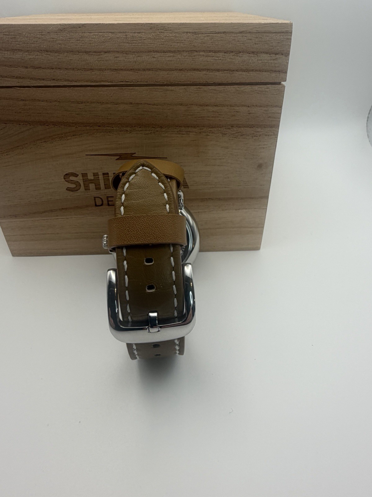 Shinola Argonite-1069 Quartz 41mm Slate Blue Dial Brown Leather Strap Watch Box