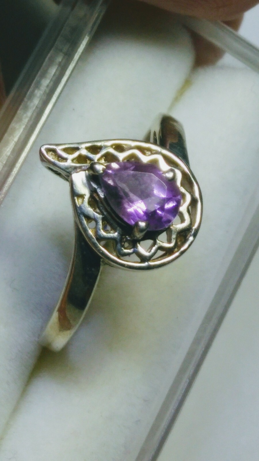 LOVELY NATURAL AMETHYST IN.925 STERLING SILVER DESIGNER RING IN SIZE 9.0-9.25!