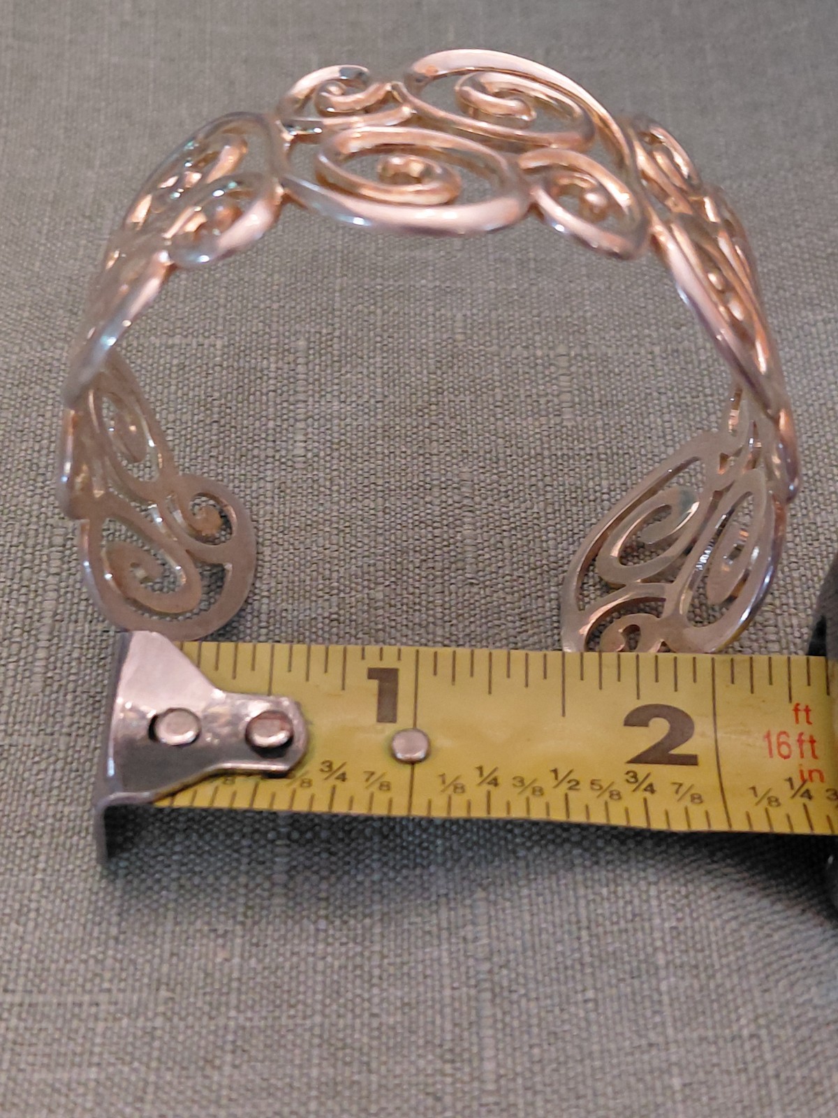 Ross Simons Sterling Silver 925 Wide Cuff Bracelet Open Scroll