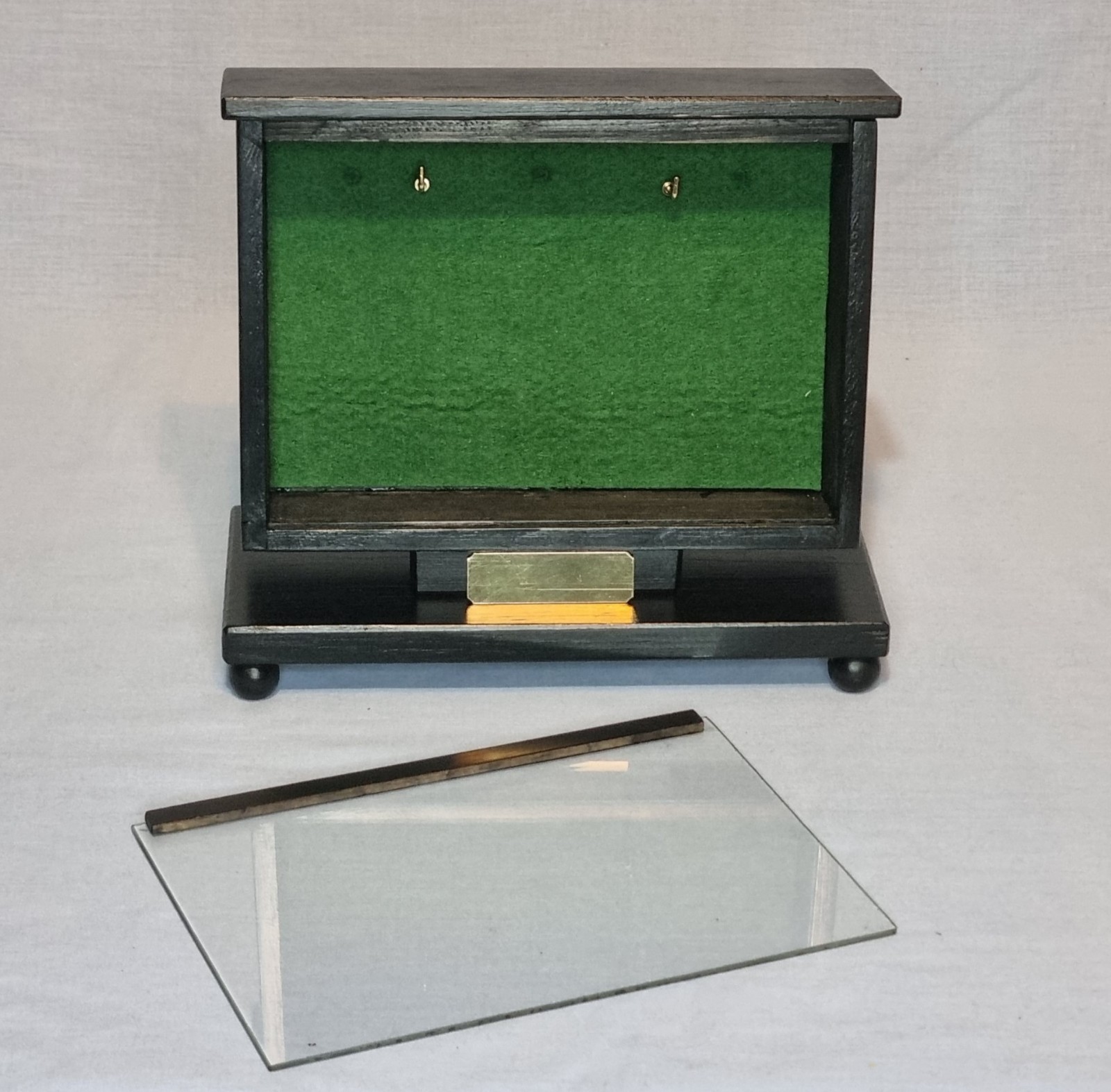 Pocket watch glass display case, table top, solid wood cabinet choice of 4 sizes