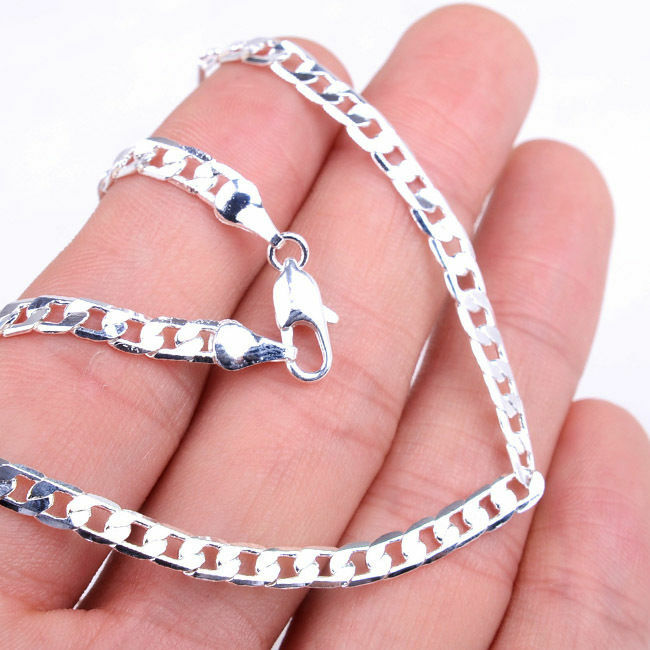 Solid 925 Sterling Silver 3.6mm wide 26 inch Cuban Curb Link Chain Necklace H70