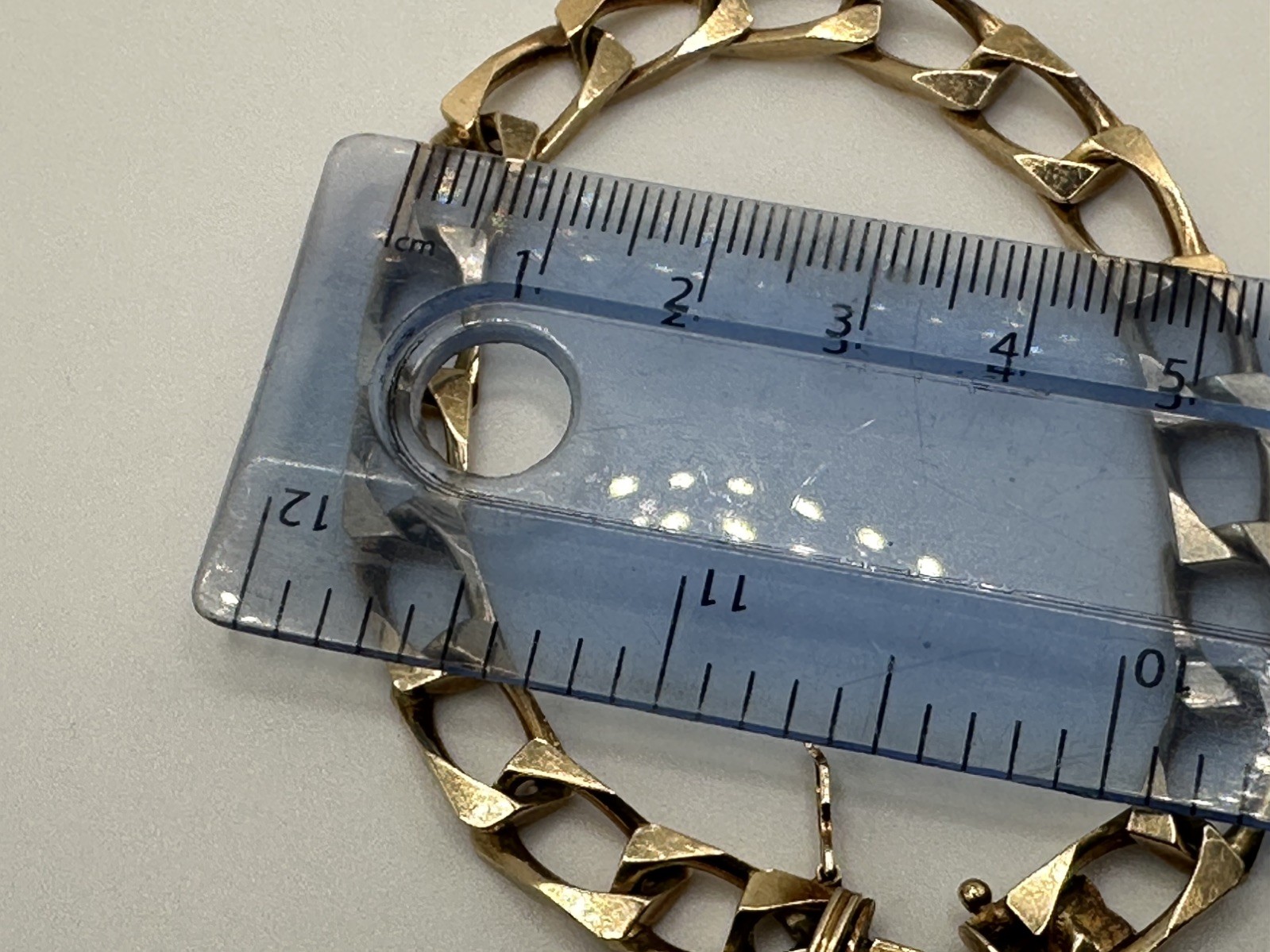 9ct 375 Yellow Gold Cuban Link Bracelet 12.66g 7.5 inches