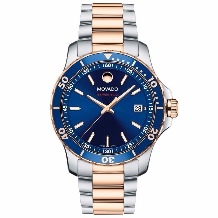 Movado Watch Men Series 800 Blue Dial Two-Tone Stainless Steel