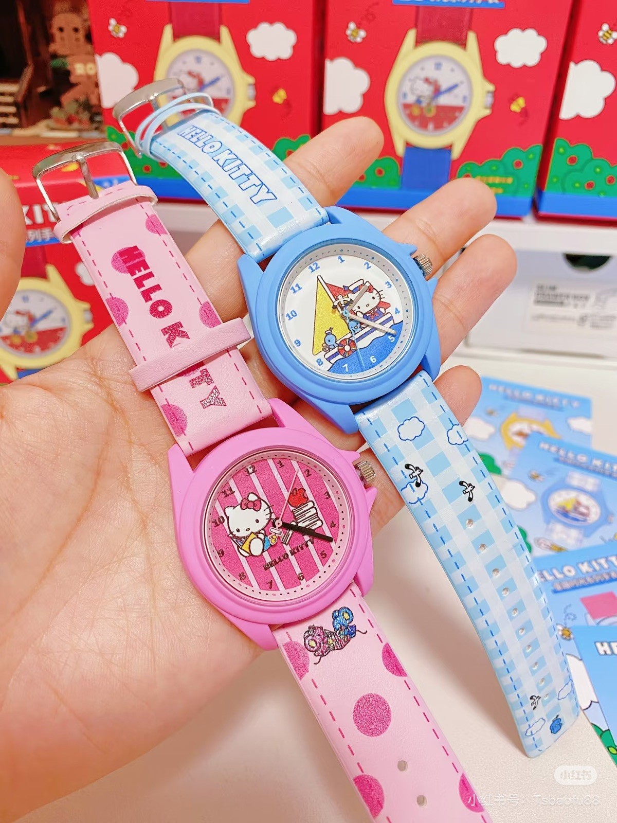 Sanrio Hello Kitty Nostalgic Childhood Quartz Watch Canvas Strap blind box Watch