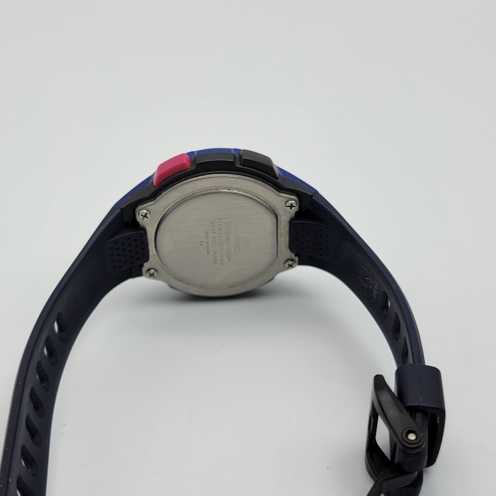 Casio Illuminator Women Digital Watch 37mm Chrono Blue LWS-1000H 10ATM , Runs