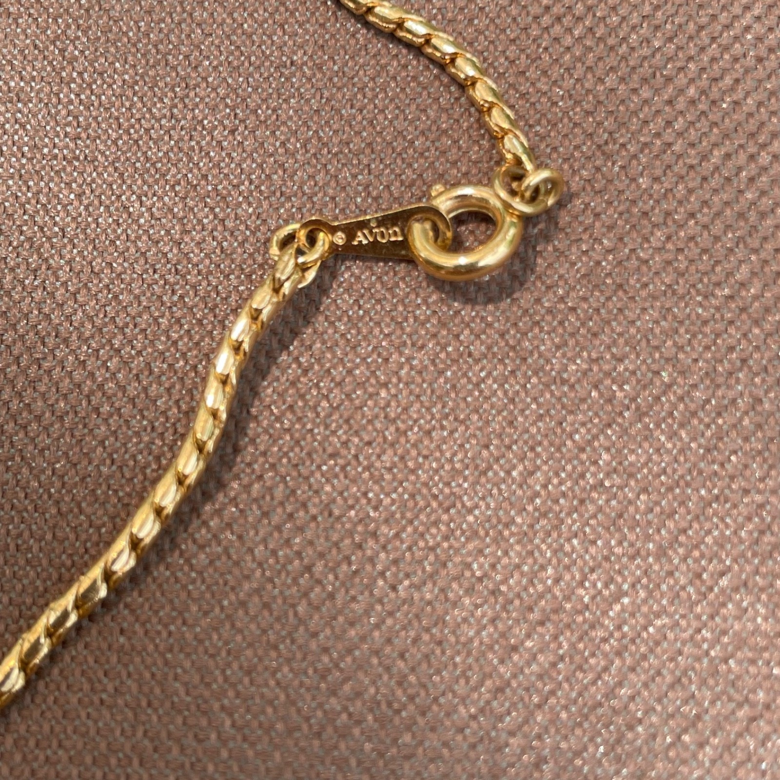 Vintage AVON Zodiac Capricorn Gold Tone Necklace Pendant W Clear Rhinestone