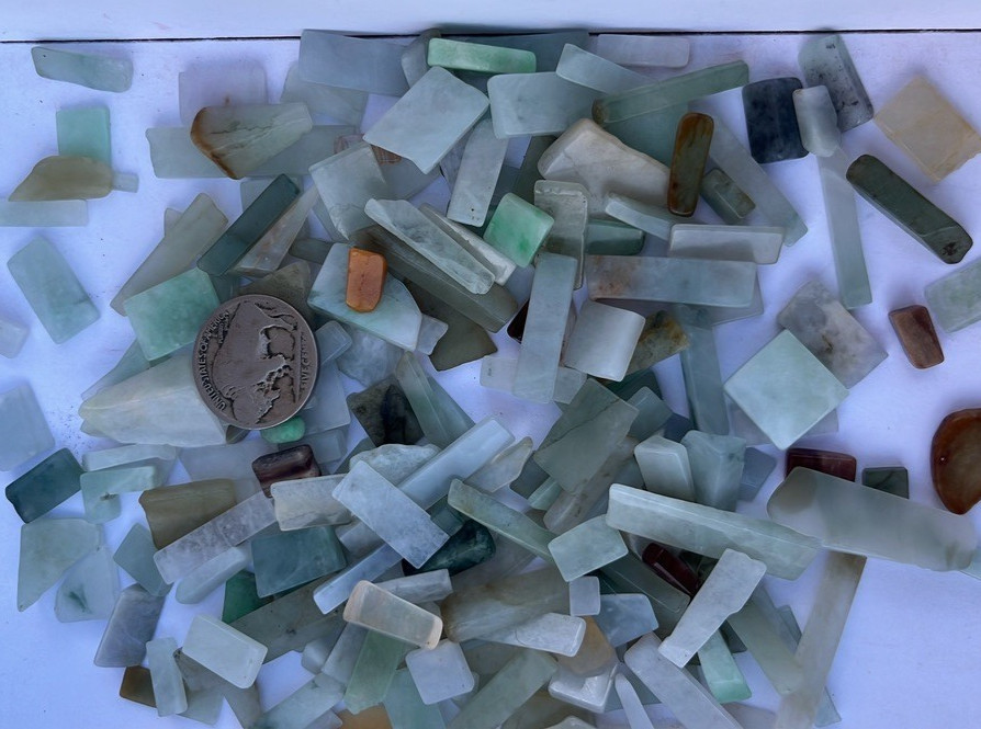 Grade A Green Burmese Jadeite Polished Cuttings 829cts