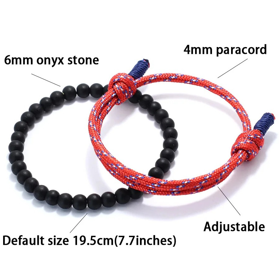 2PCS Handmade Paracord Bracelet Set for Men – Adjustable Summer Nautical Style