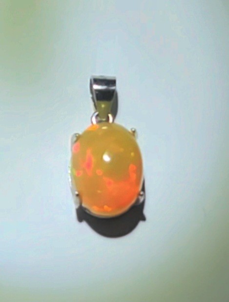 Ethiopian Honey Hue Fire Opal Natural 10X8/925 Sterling Silver (SEE DETAILS)
