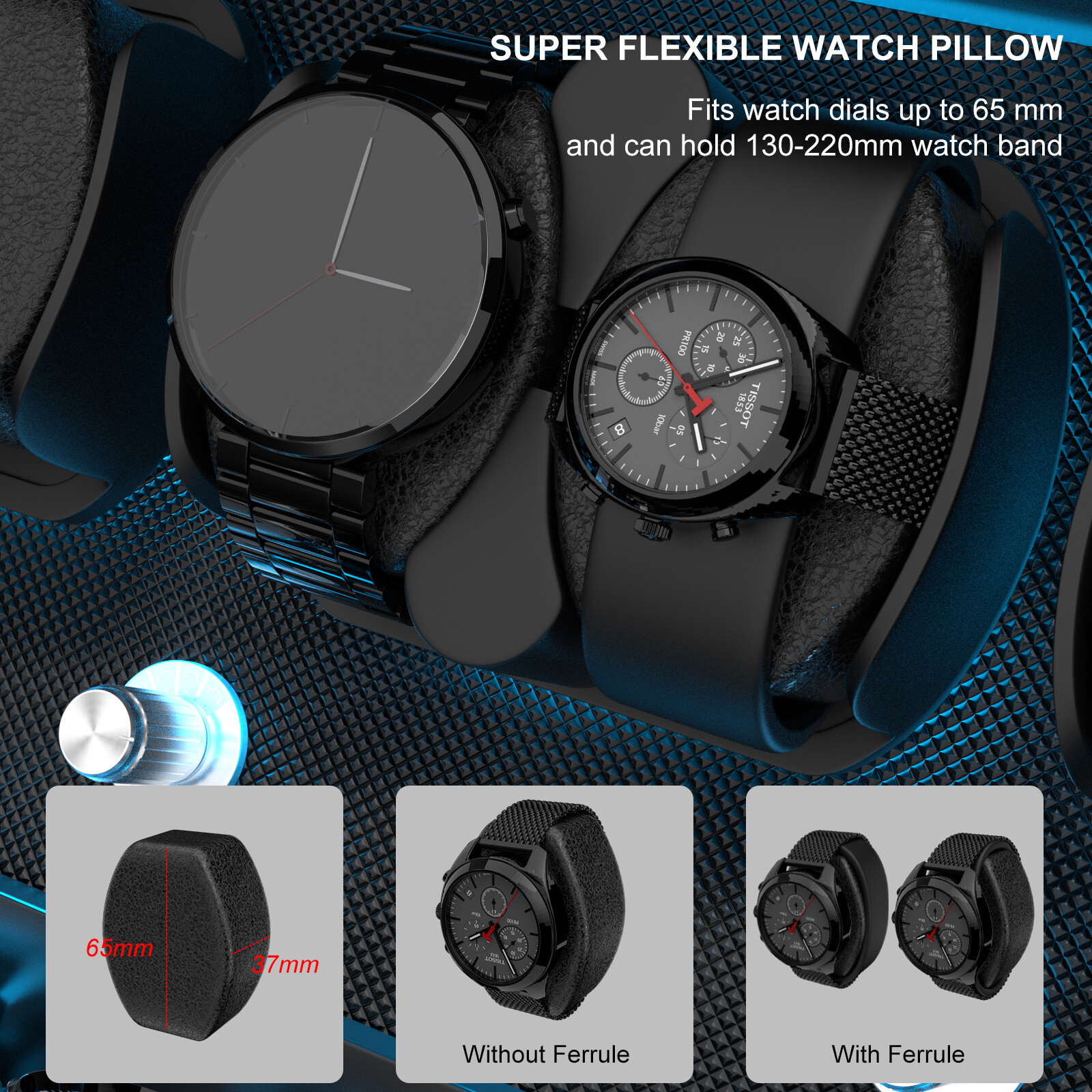 Automatic LED Watch Winder Single 4+4/6+6/8+4/12+6 LED Display Storage Watch Box