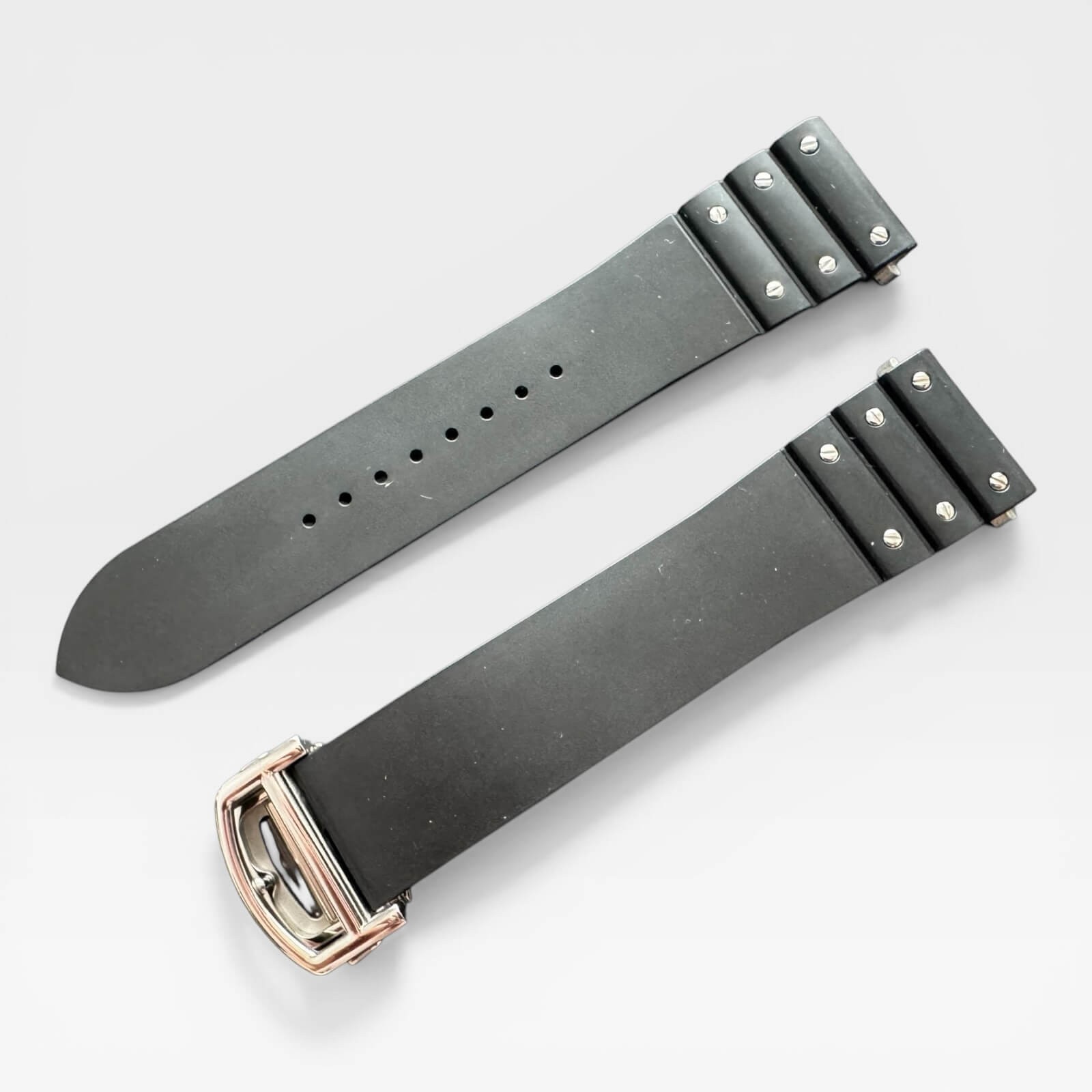 FKM Rubber Watch Strap Fits Cartier Santos Large Carbon 21mm Easy Change Band