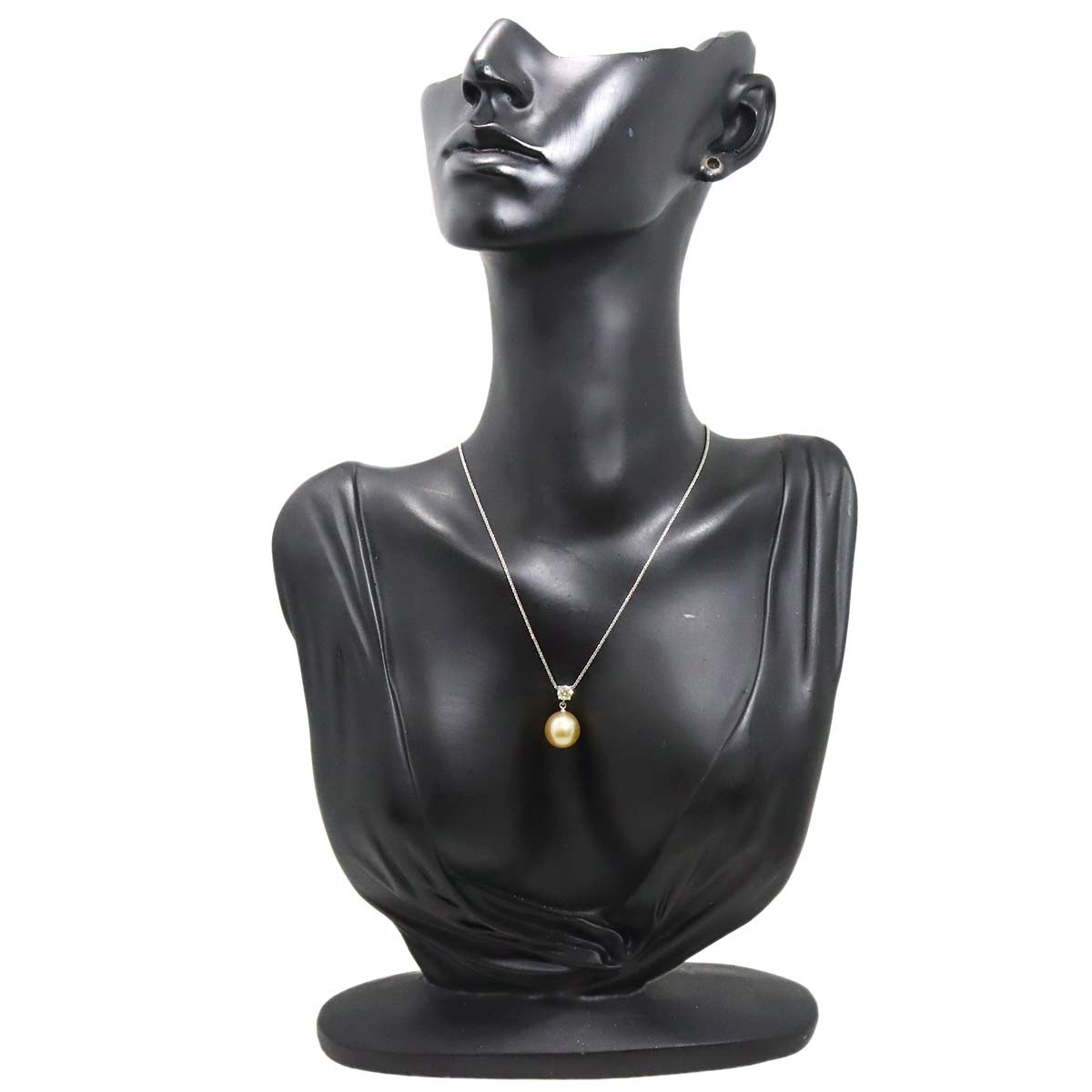 South Sea pearl 10.9mm Diamond 0.315ct Pearl Necklace 18K K18 WG 750 90316304