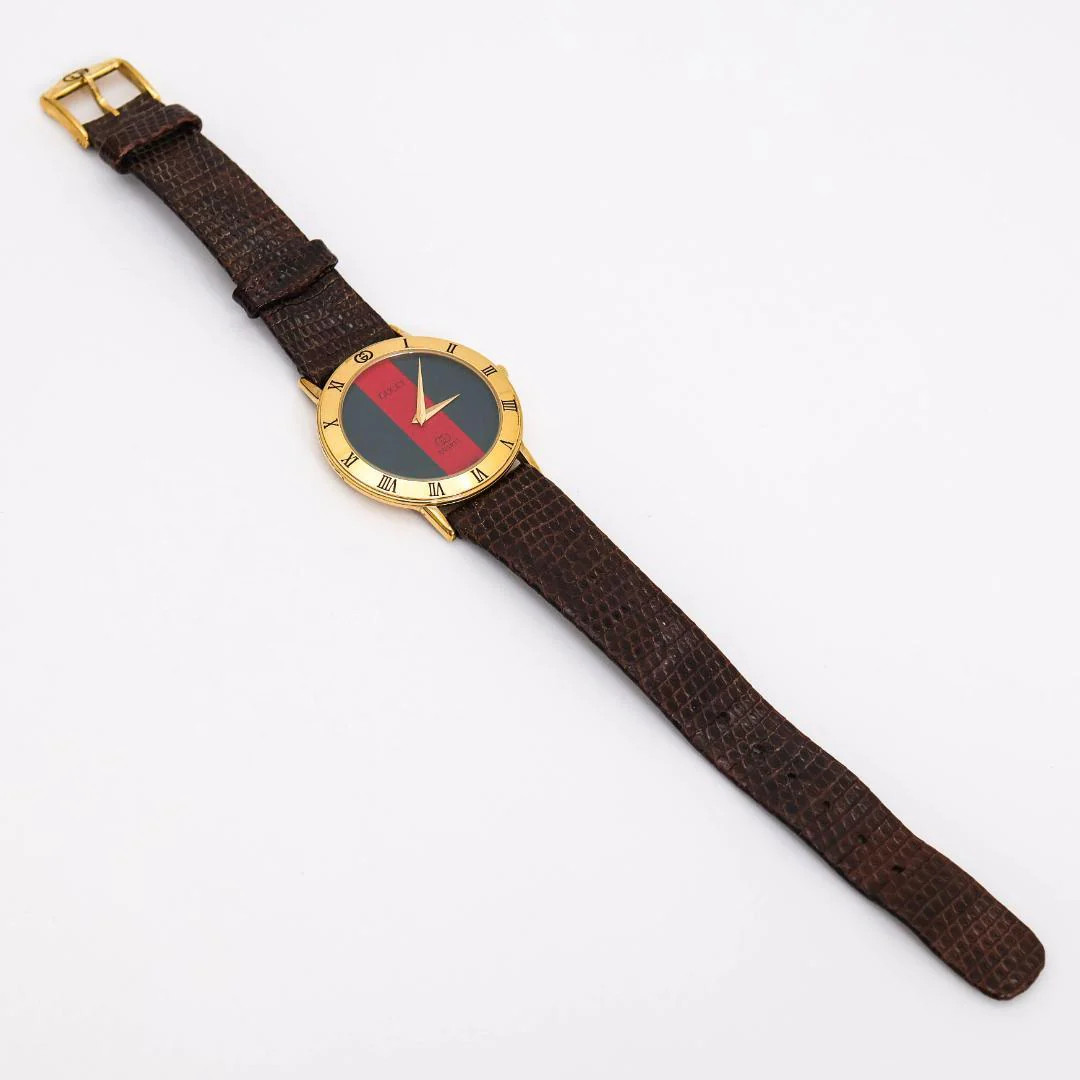 GUCCI 3000 Sherry Line Womens Round 33mm Gold Quartz Watch