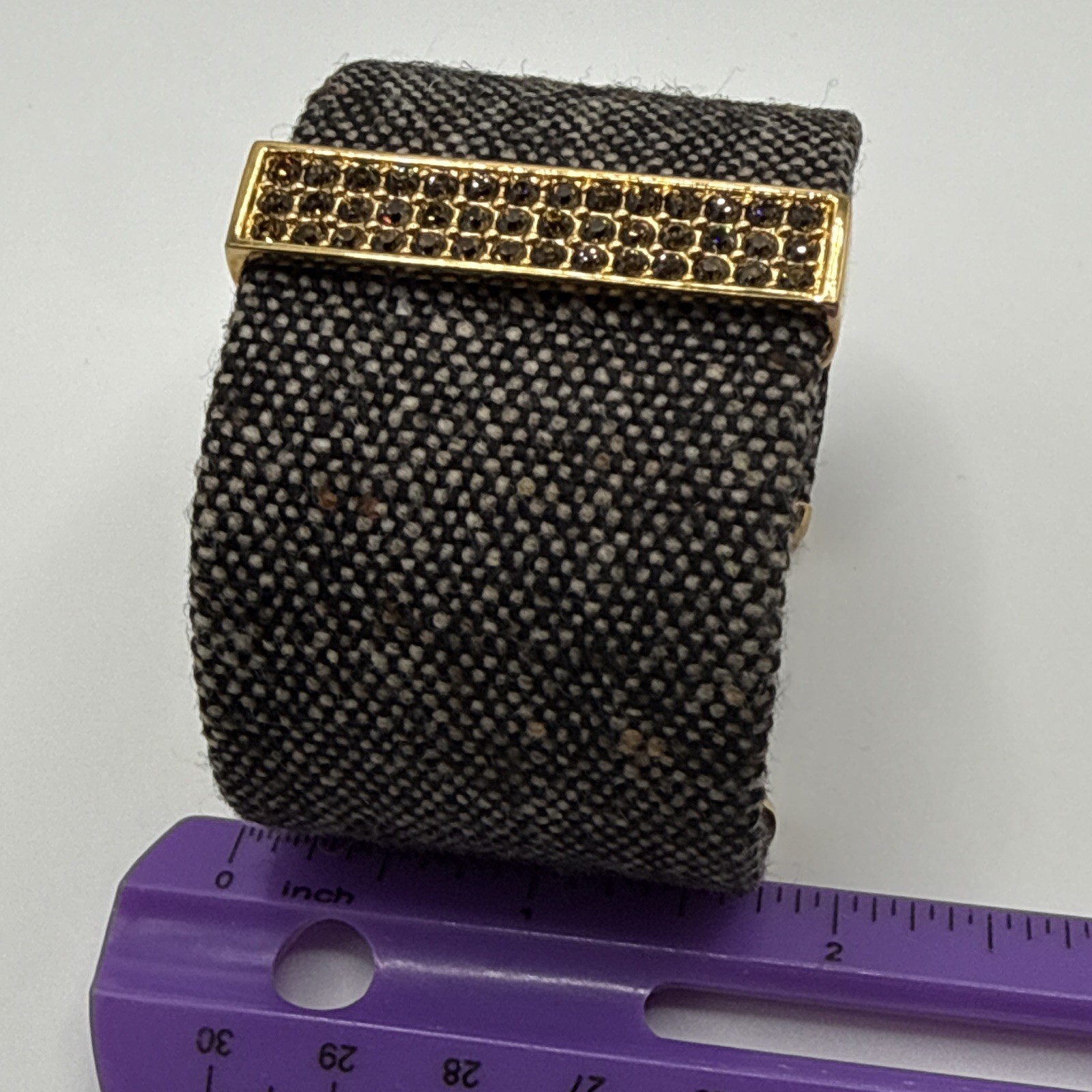 Alcantara Fabric Cuff Bracelet with Gold-Tone Accent Bar