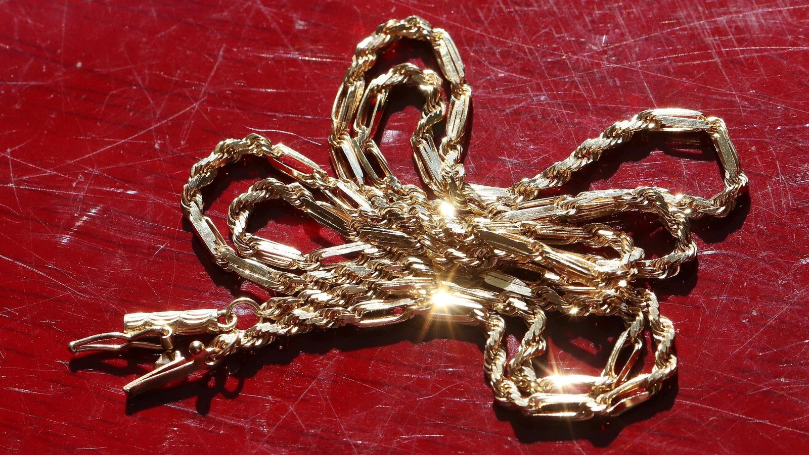 14k yellow gold necklace 20.0″ Figarope chain vintage 7.90gr N3637 Fortunoff