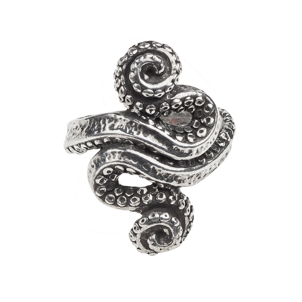 Alchemy Gothic Kraken Ring Pewter Occult Octopus H.P. Lovecraft Nautical Pirate