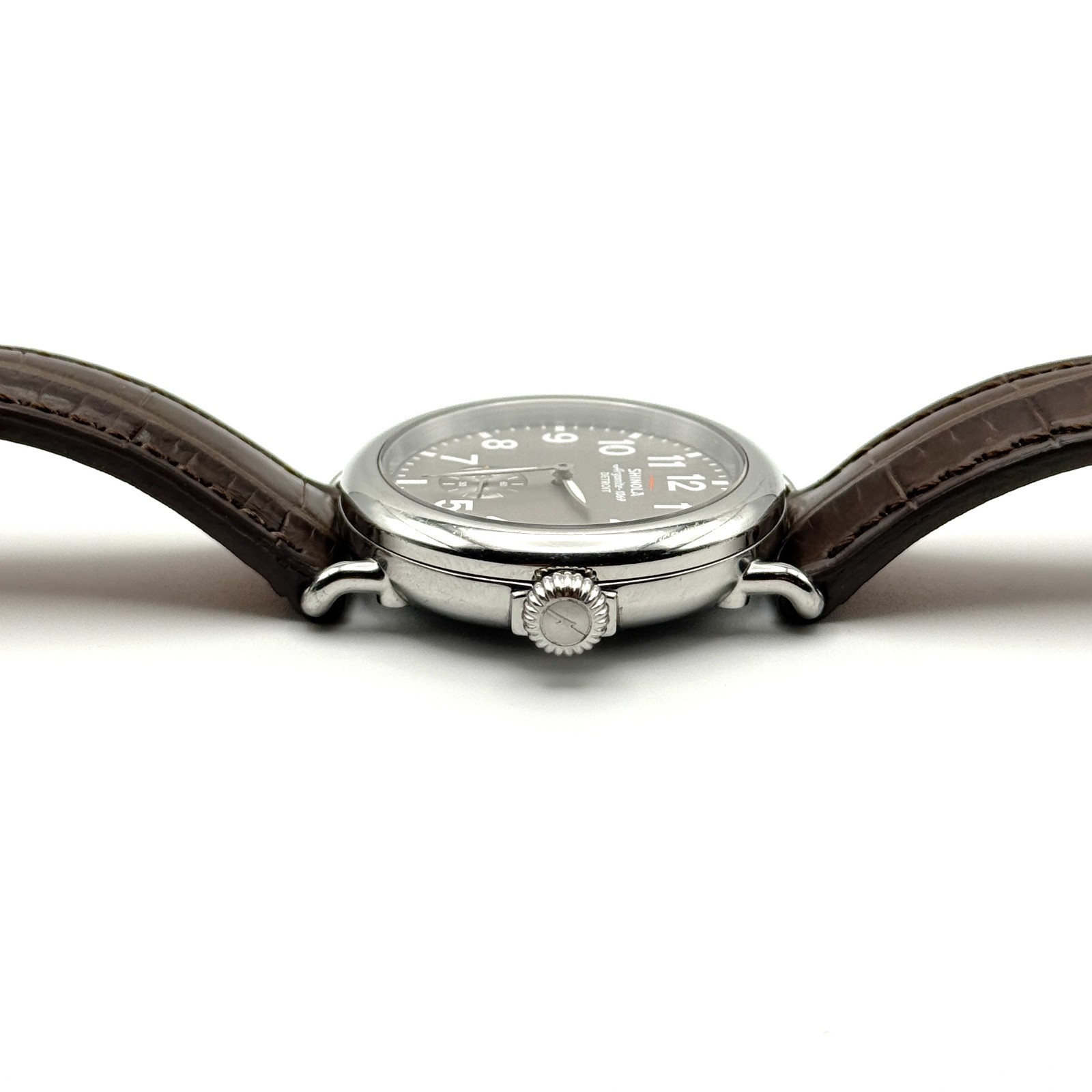 Shinola The Runwell Argonite 1069 Watch with Alligator Band *WORKS*