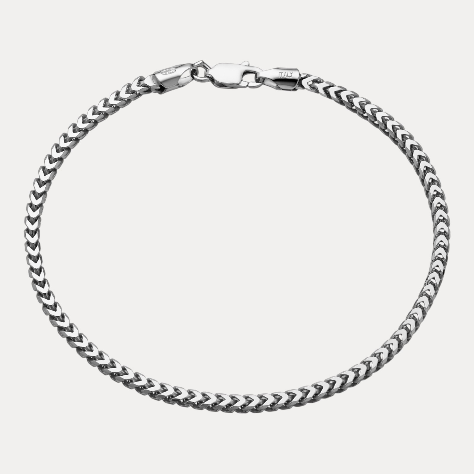 2.5mm Franco Link Bracelet – Real Solid 925 Sterling Silver Or 14k Gold Vermeil