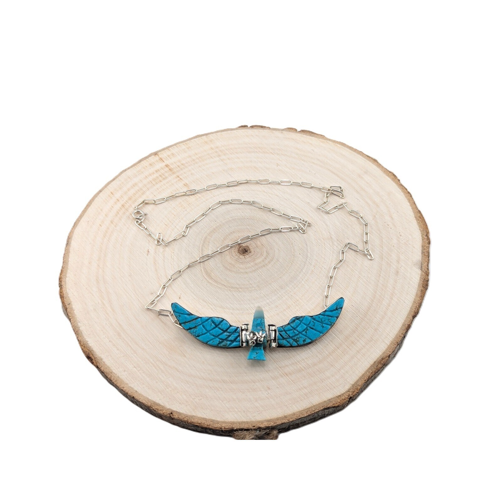 Navajo Necklace Native Am Jewelry Turquoise Bald Eagle Design***