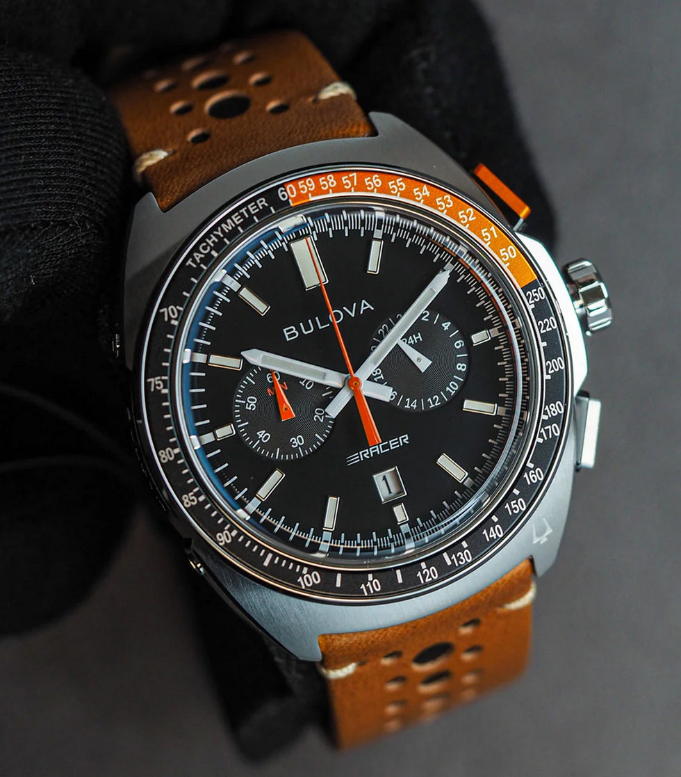 Bulova Racer Black Dial Sapphire Crystal Chronograph Men’s Watch 98B427