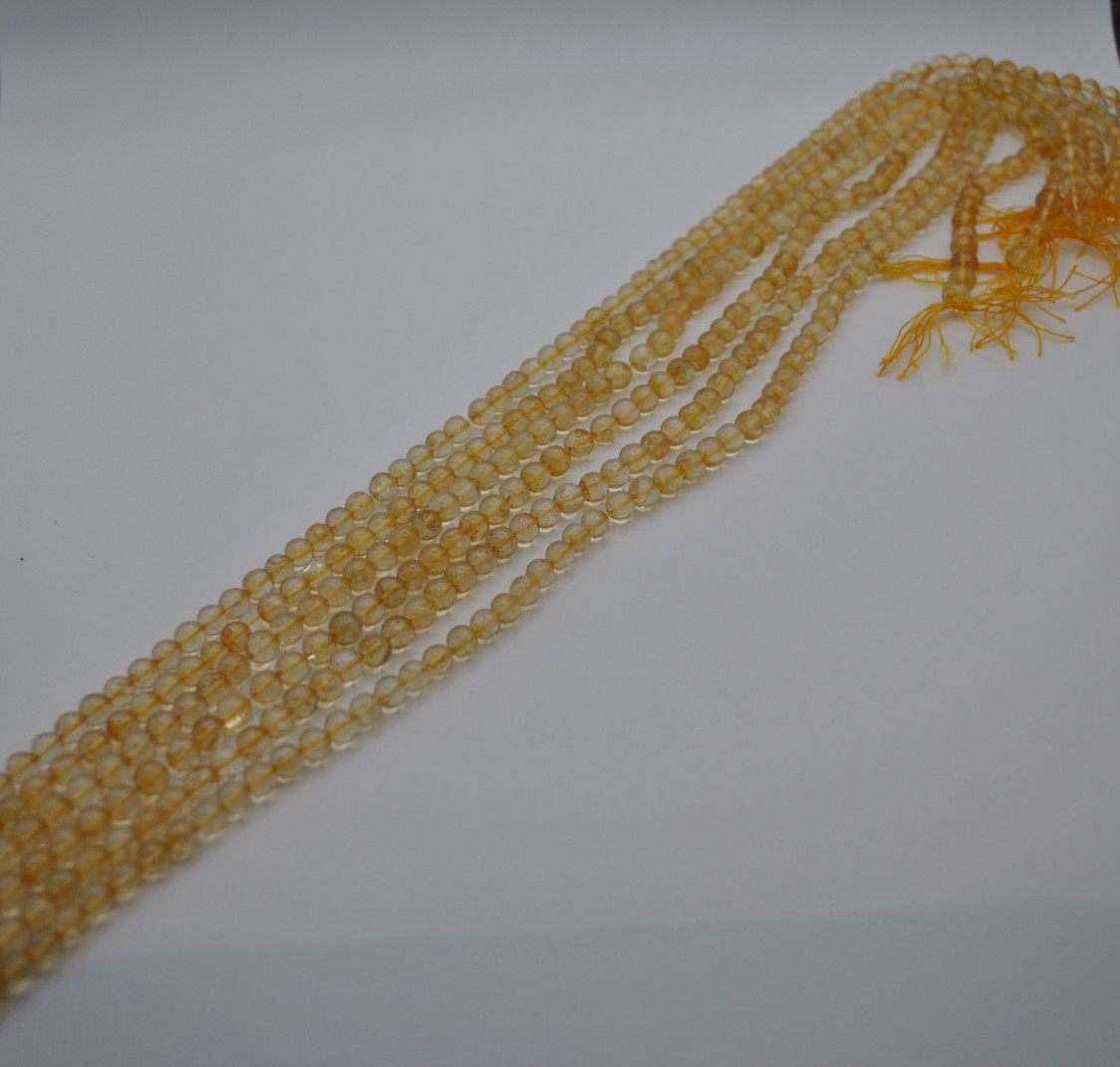 Citrine Gemstone Strand with Smooth Stones (No Clasp)