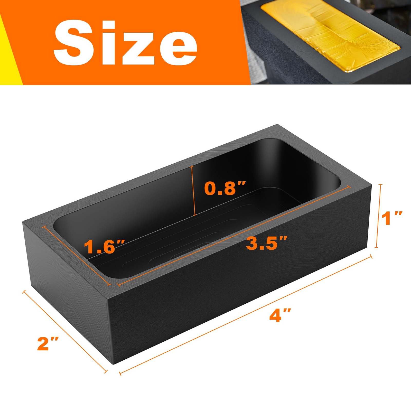 Nelyrho 2Pack 2.2lbs Graphite Ingot Molds, HighPurity Casting Molds for Gold,…