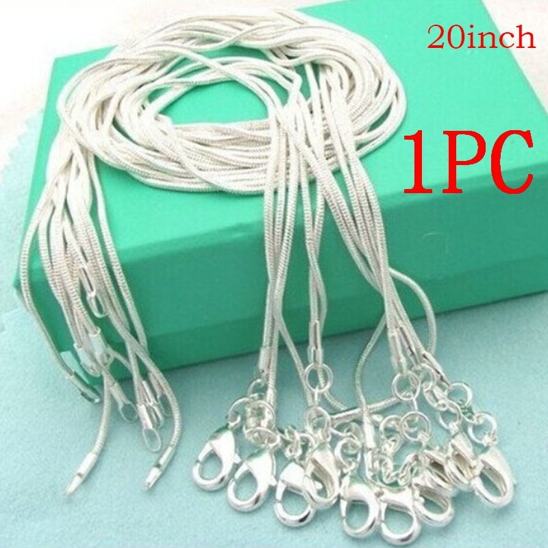 Lot 5/10Pcs 925 silver-plate 1MM Snake Chain Necklace For Pendant 16-24inch AAA