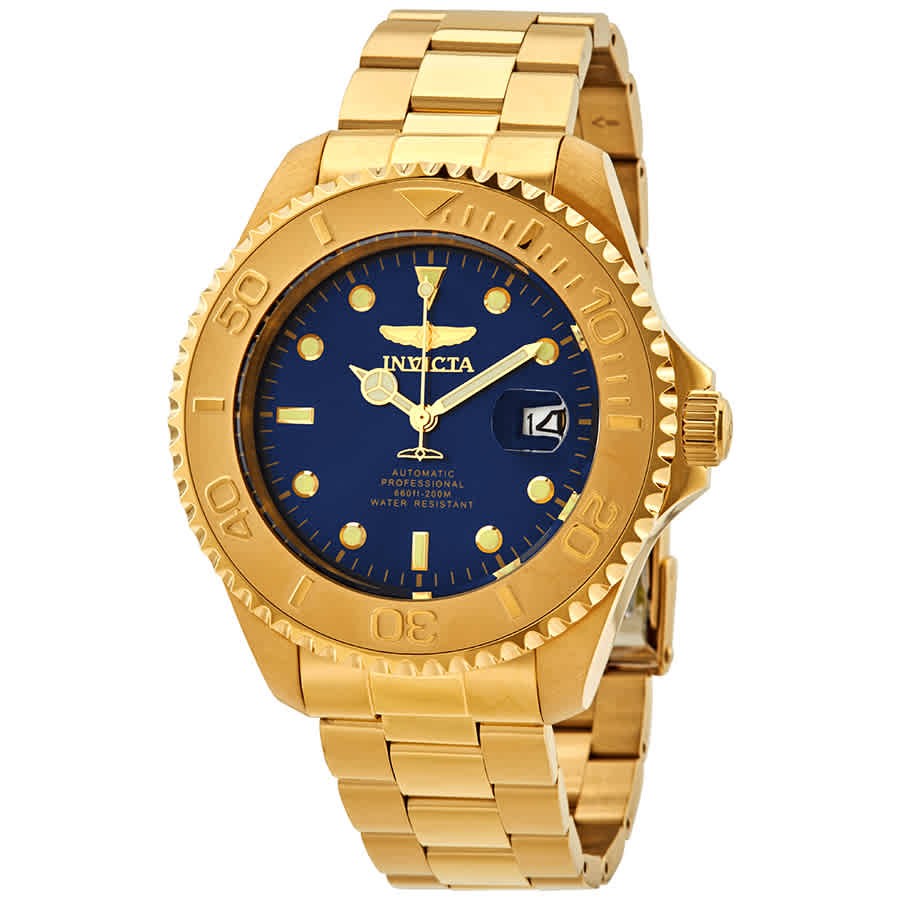 Invicta Pro Diver Automatic Date Blue Dial Yellow Gold-tone Men’s Watch 28951
