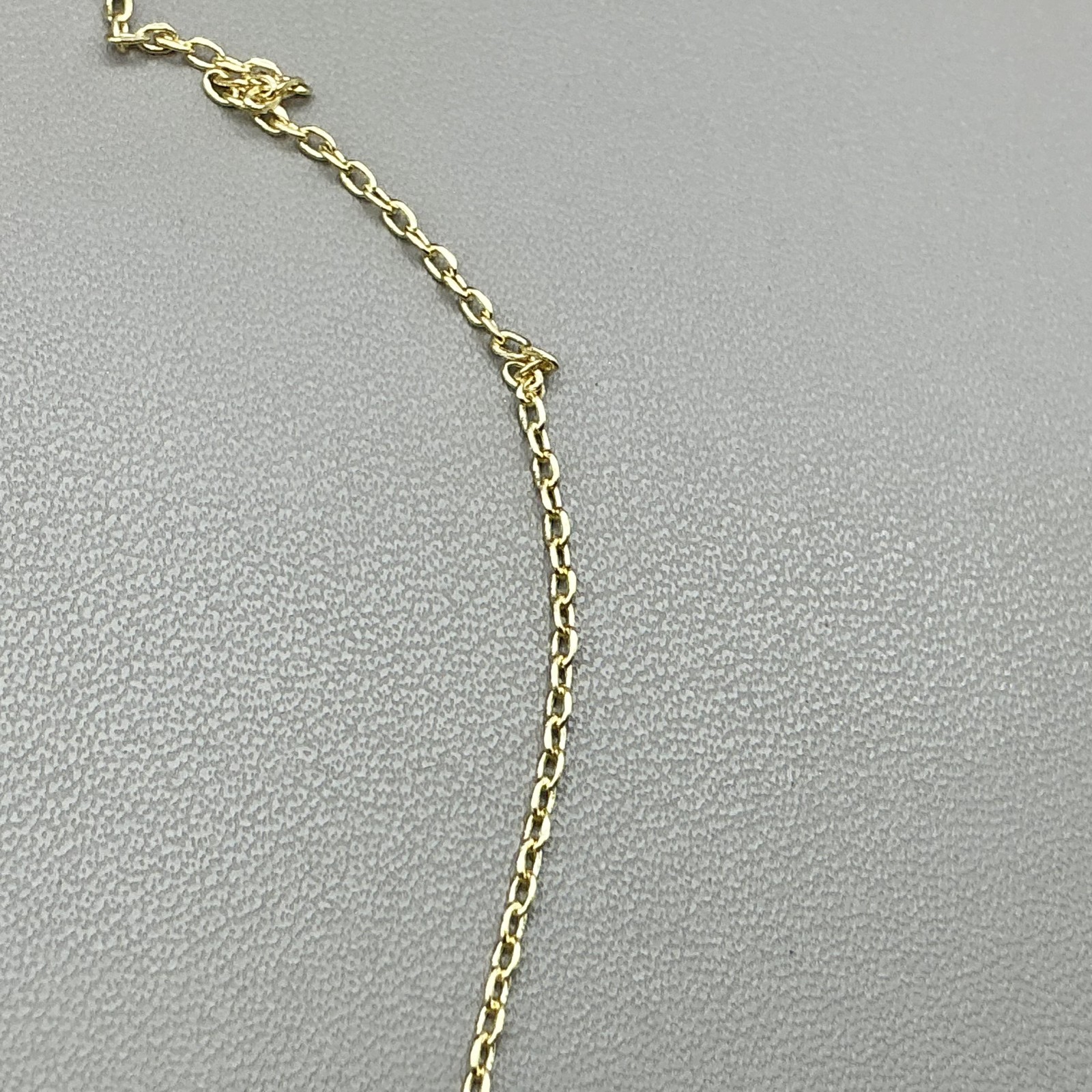 Pavoi Necklace Gold Tone Chain Red Round Stone Pendant Adjustable Slider Womens