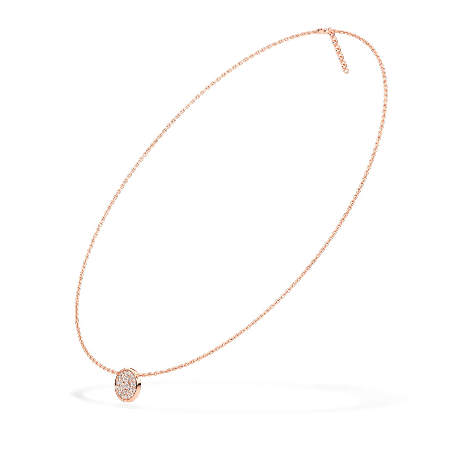 IGI Round Cut Natural or Lab Grown Diamond Cluster Necklace in 10K 14K 18K Gold