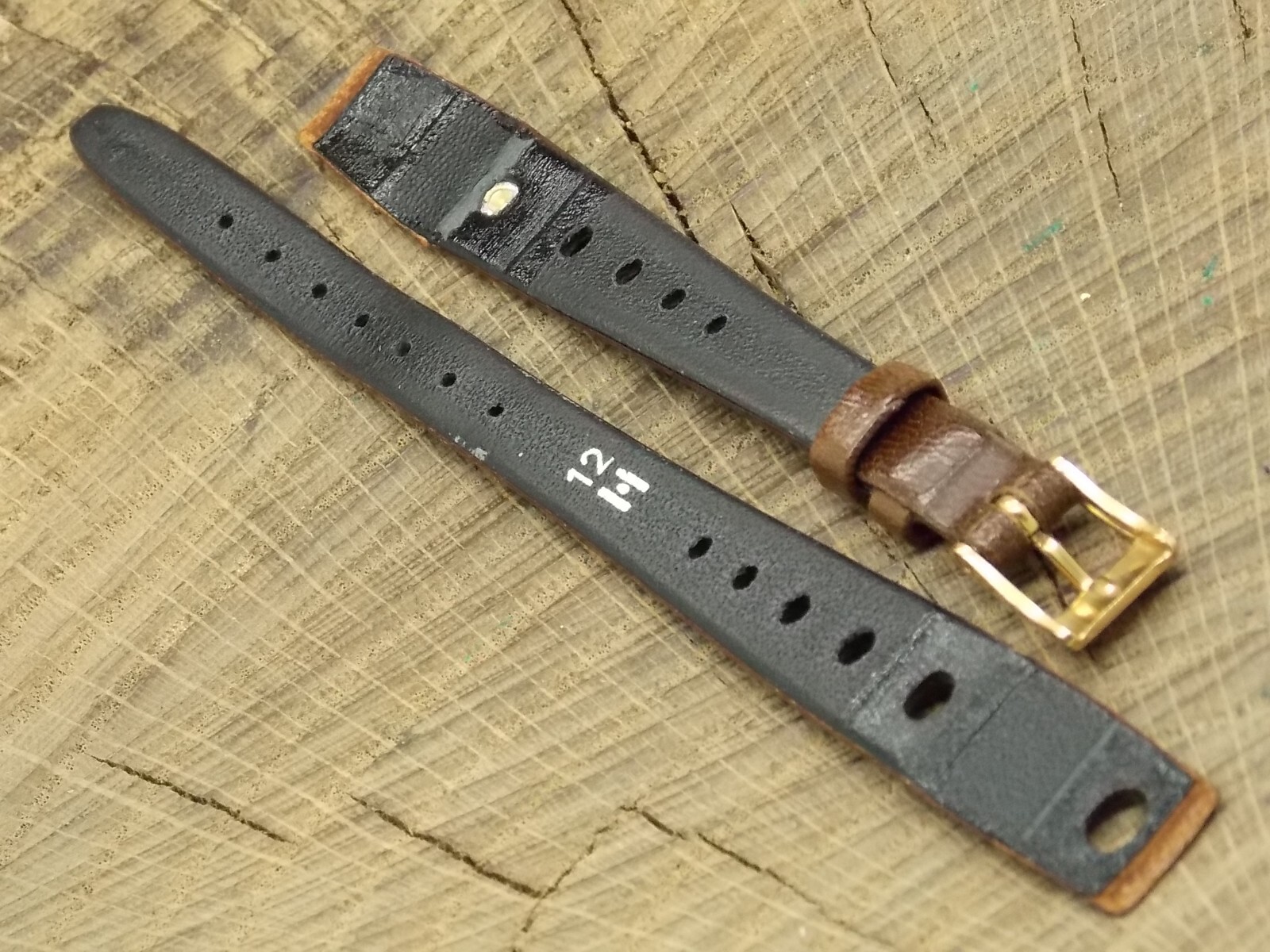 Hirsch Antelope w Gold Tone Buckle 12mm NOS Unused Vintage Watch Band Open Ended