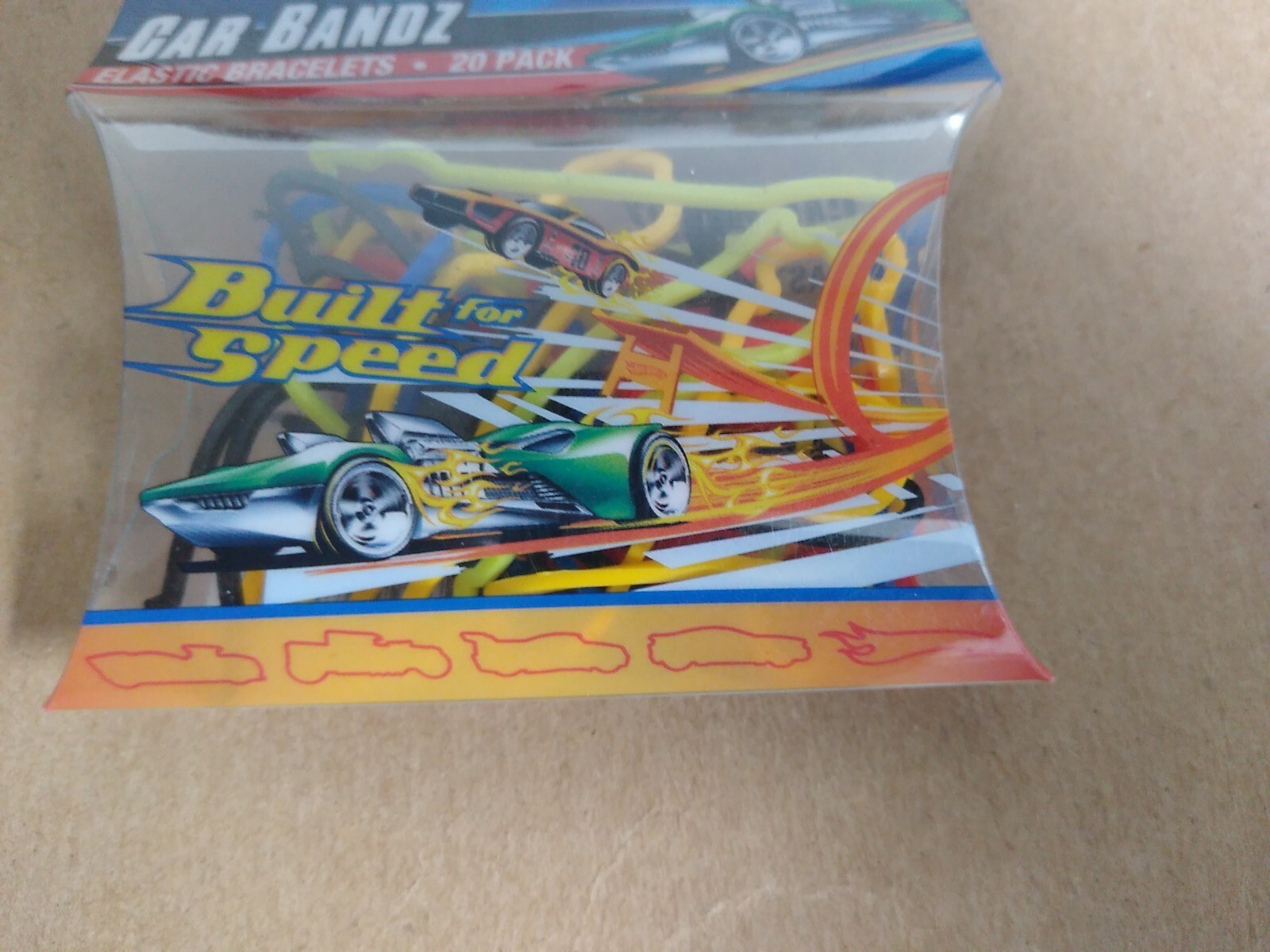 2 Pack of 20 Each Car Bandz Elastic Bracelet Hot Wheels 10 Designs