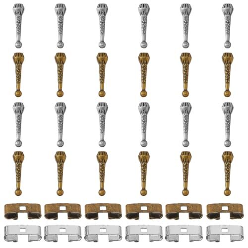 36Pcs 2Colors Bolo Tie Findings Kit Including Bolo Tie Slides Clasps and