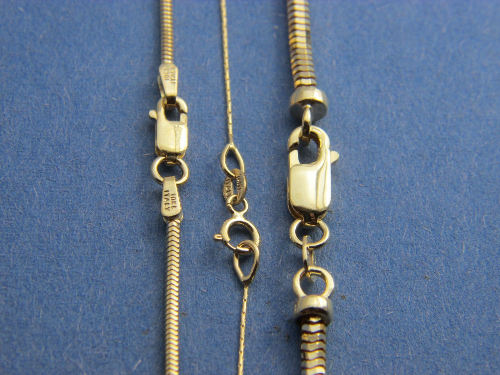 Real 10K Gold Snake Chain Necklace 0.8mm,1mm,1.5mm,2.5mm pure 10kt gold