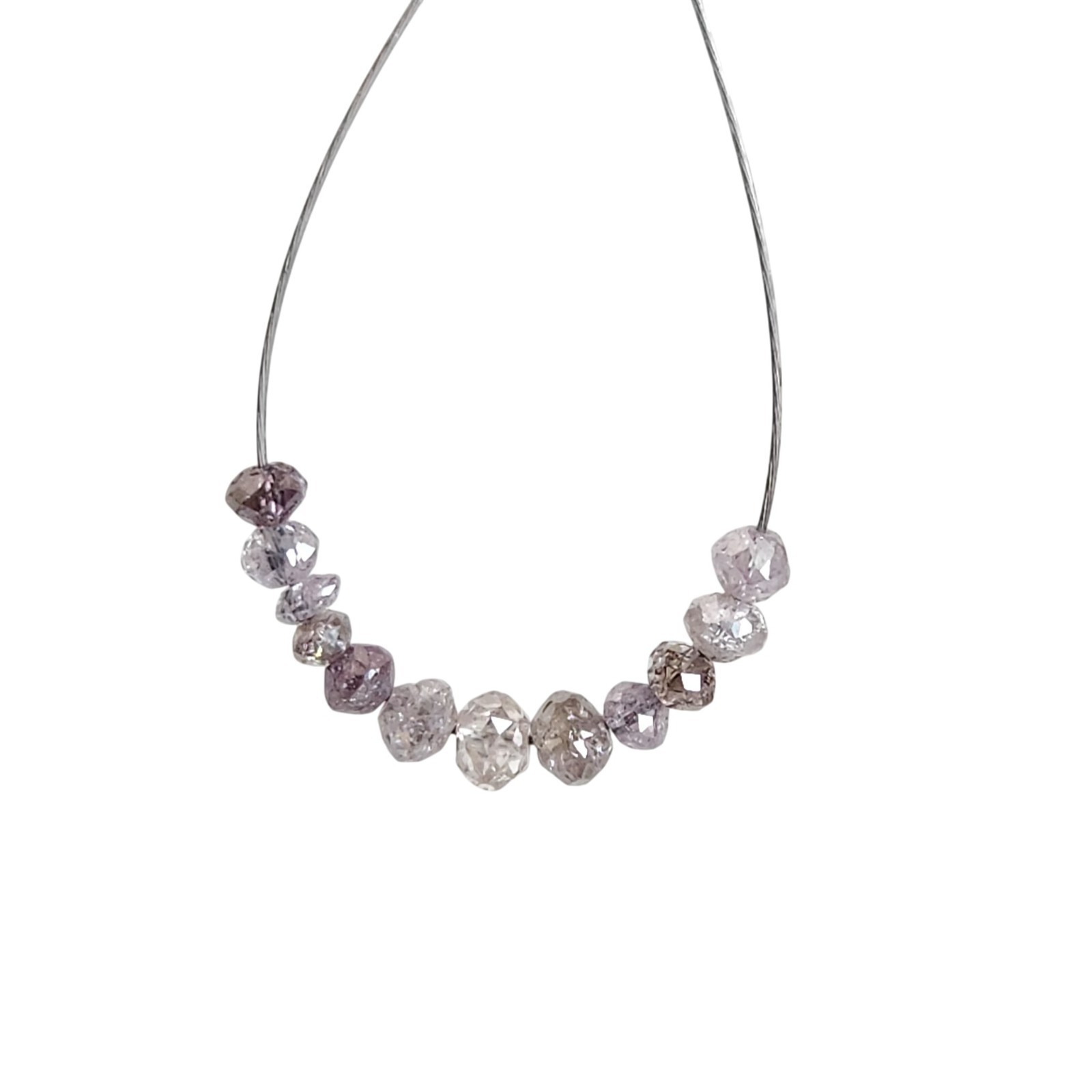 1.06 Ct Natural Pink Color Polished Round Loose Diamond Beads wt Drilled Hole