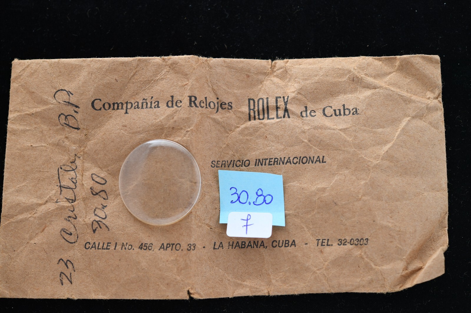 Genuine Rolex 1950’s Bubbleback Vintage Watch Crystal from Rolex Cuba 30.80 mm