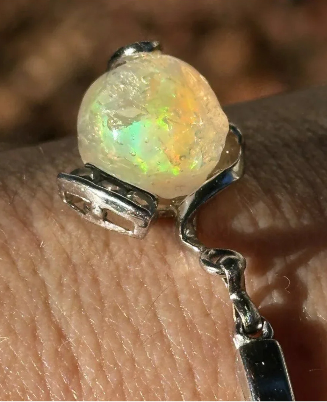 Vintage HUGE Seven Carat Opal Cuff Bracelet