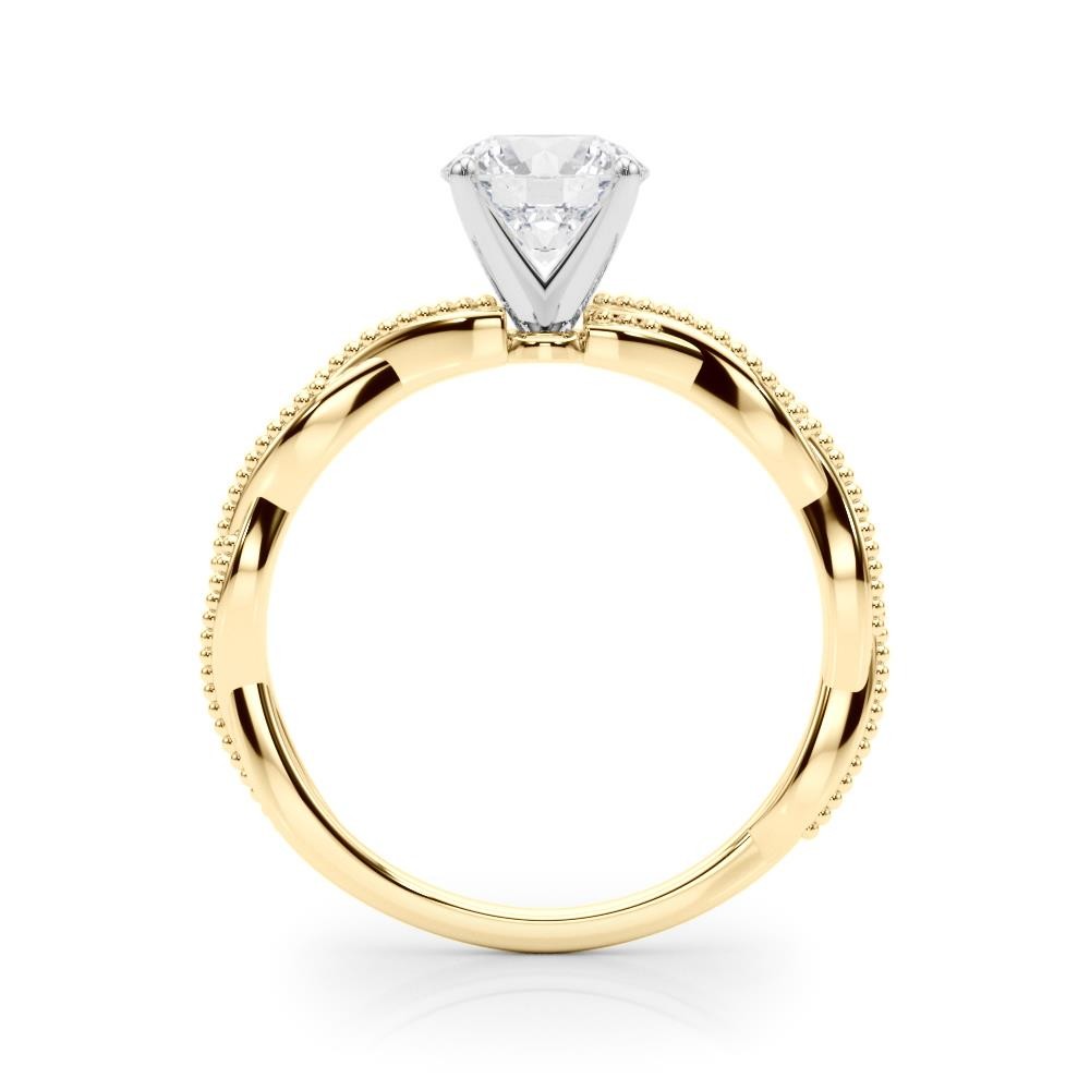 Twisting Milgrain Sterling Silver Solitaire Lab Grown Diamond Ring VS F 1.00 Ct