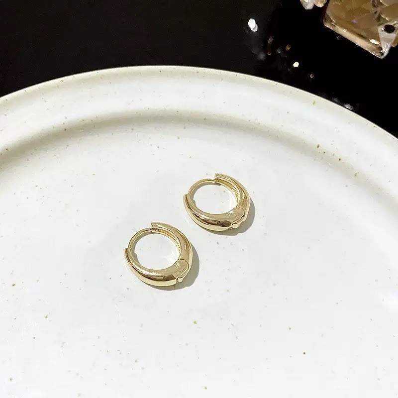 11mm 18K Gold Plated Chunky Huggie Hoop Earrings Small Thick Hoop Earrings 151