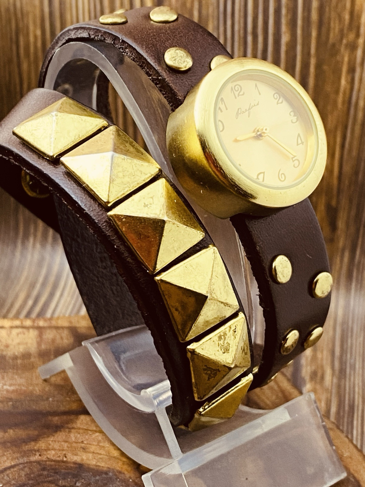 Parfois Watch Women Gold Tone Retro Leather Band New Battery
