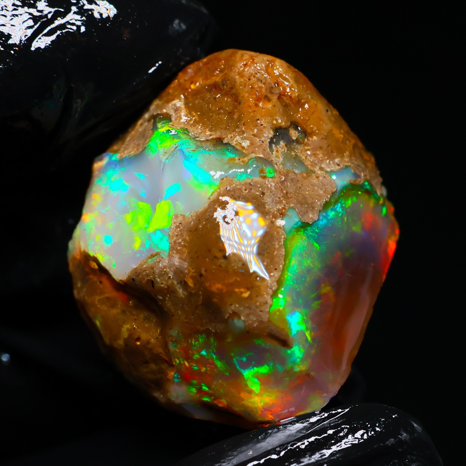 Natural Ethiopian Welo Opal Rough 56.30 Ct Gemstone – Bright Play of Color Fire
