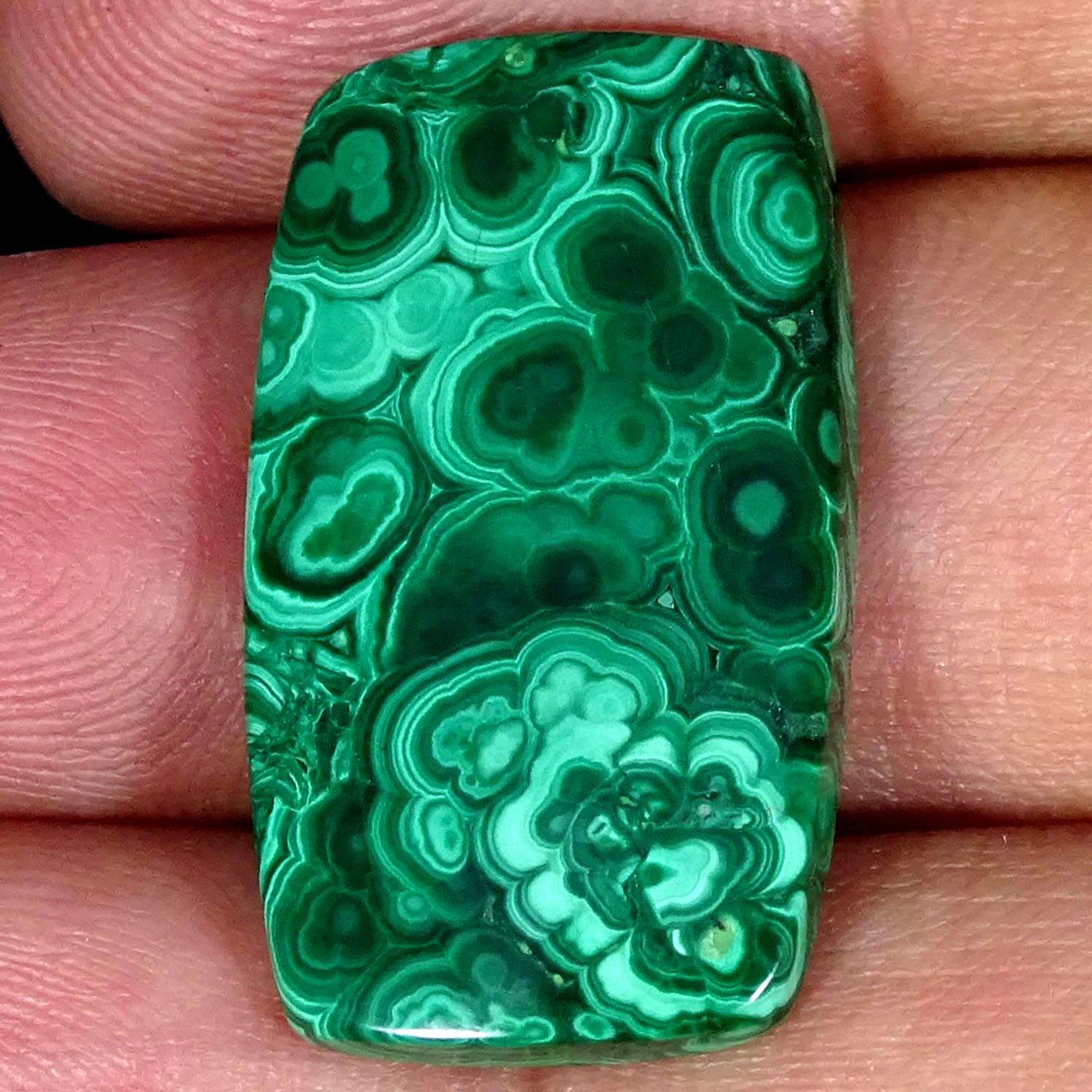 25.60Cts 100% Natural Malachite Cushion Cabochon Gemstone 16X28X3MM