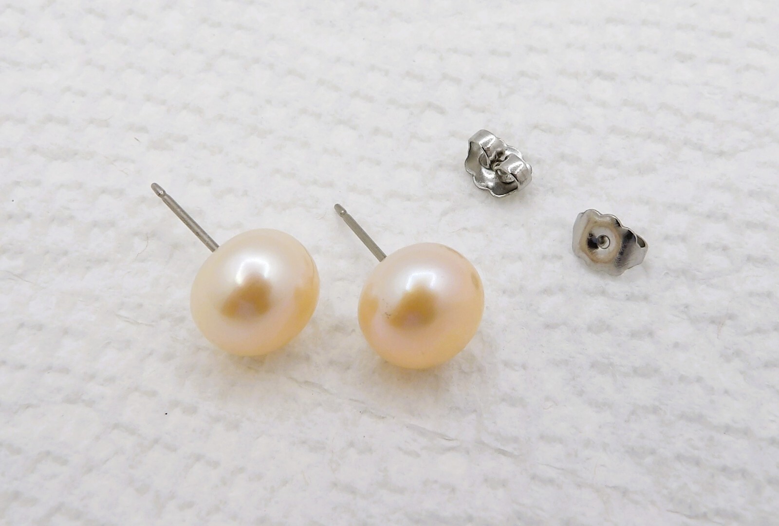 10.1 MM NATURAL PASTEL BUTTON GENUINE FRESHWATER PEARL JEWELRY EARRINGS ER036#11