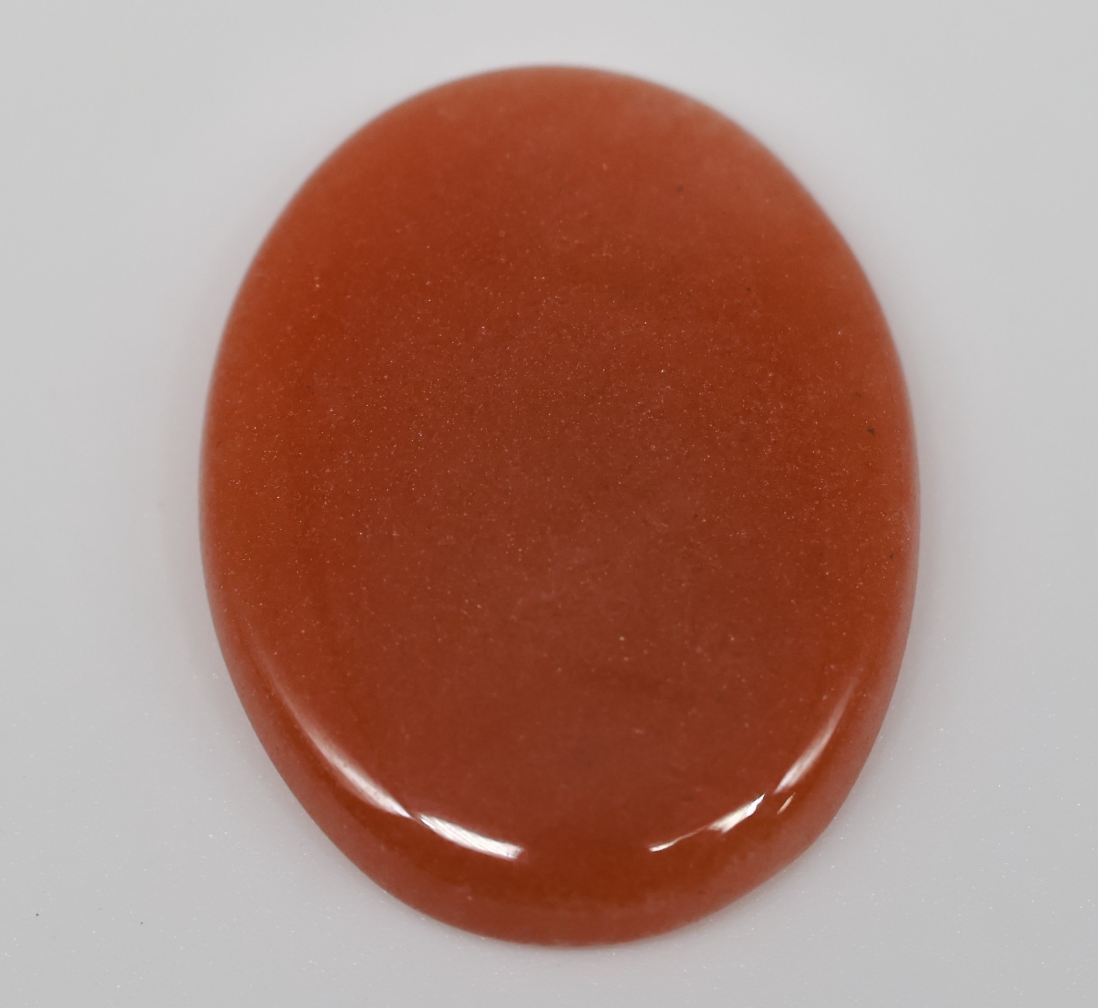 26 Ct 5X21X28 mm Natural Red Orange Aventurine Oval Cabochon Gemstone KU-76