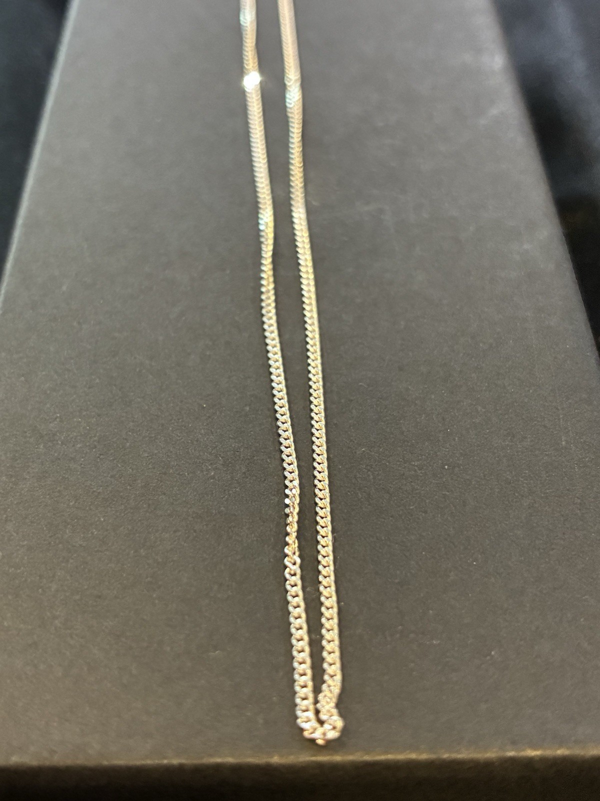 NEW 925 Sterling Silver Super Flat Curb Chain Necklace 1.2mm 22″ Italy Men Women
