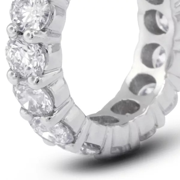 Classic Eternity Wedding Ring Solid 14K Gold 1.25 CT Round Natural Diamond F VS2