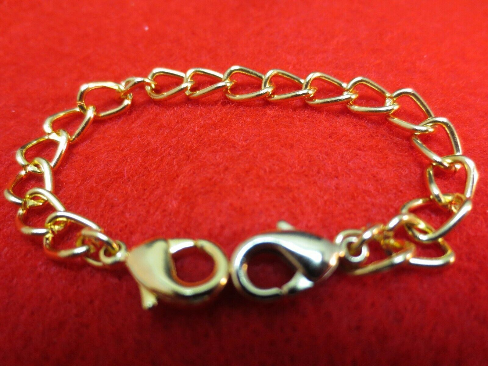 7″ 14 kt GOLD EP & STERLING SILVER EP DOUBLE LOBSTER CLAW NECKLACE EXTENDER