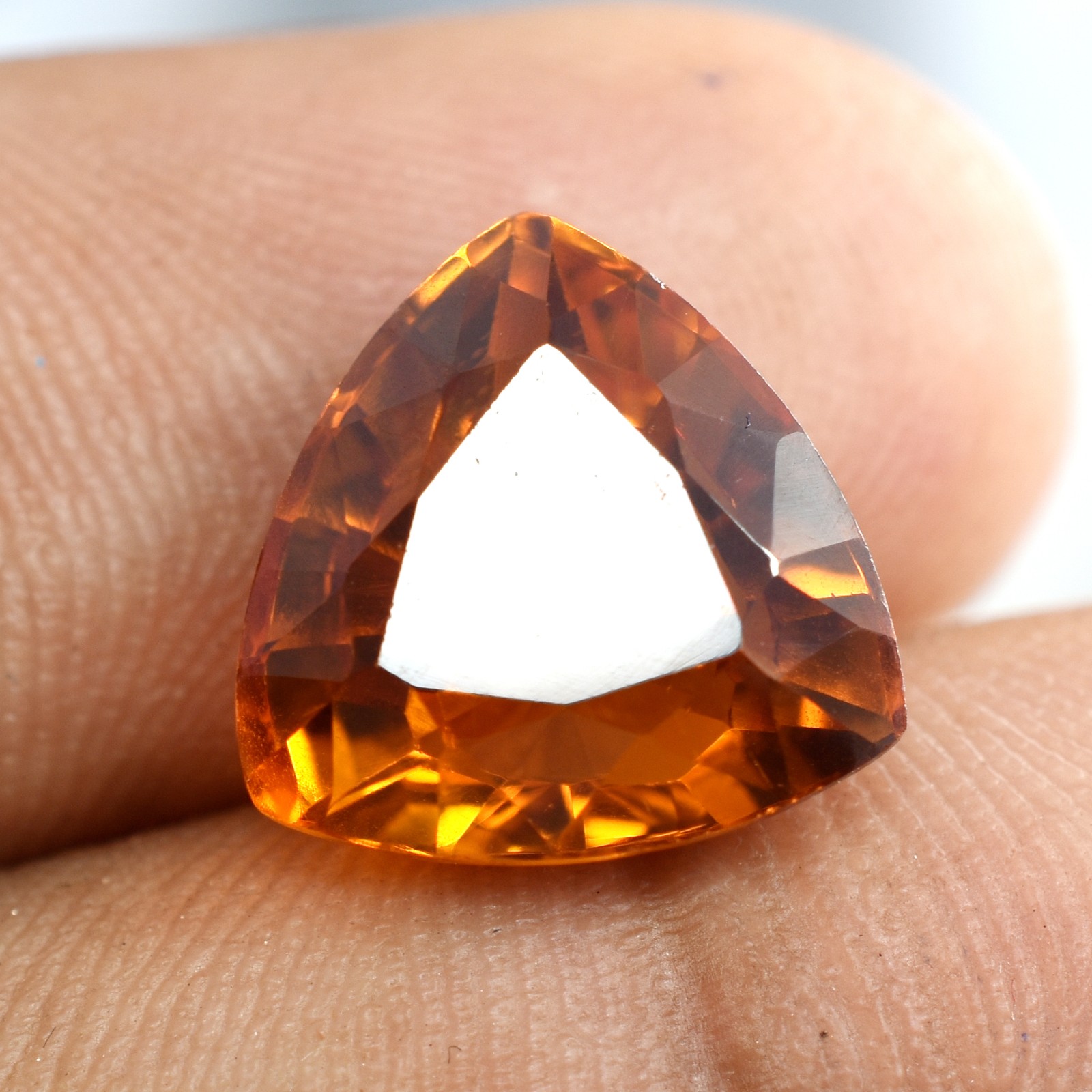 NATURAL Beautiful Orange SAPPHIRE Trillion Cut 10.80 Ct Gemstones CERTIFIED