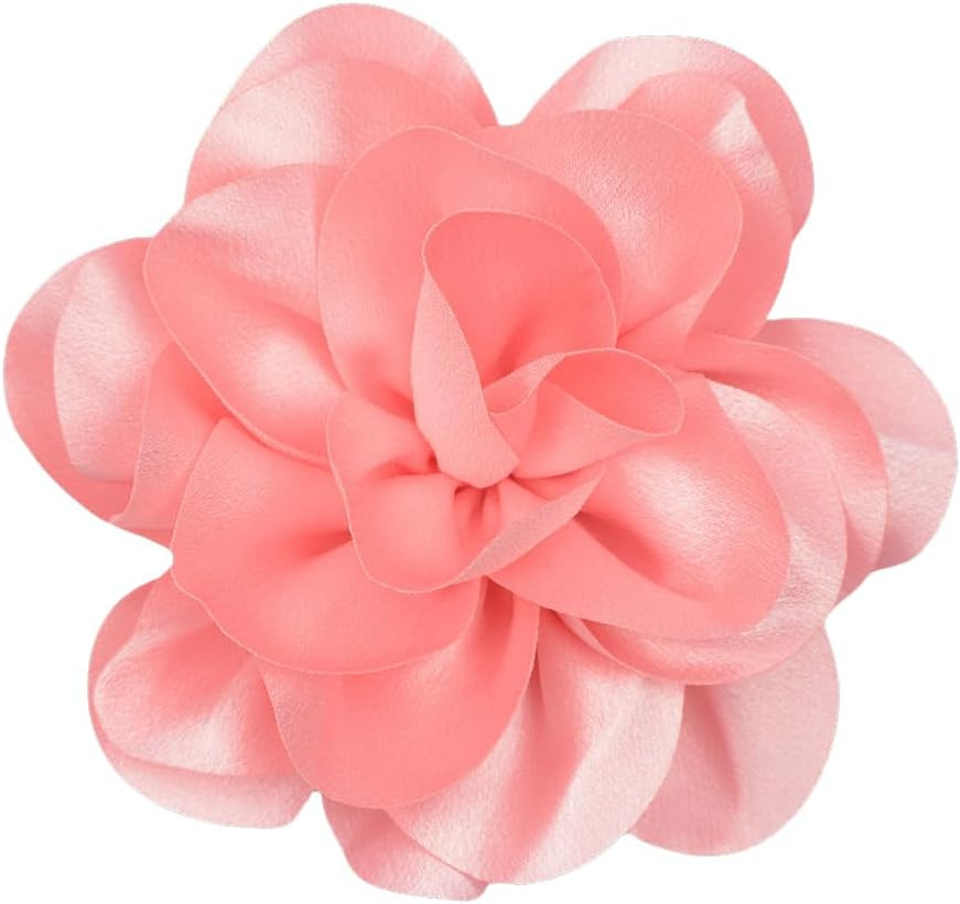 Large Rose Flower Brooches Chiffon Camellia Brooch Lapel Pins Hair Clips Hat Pin