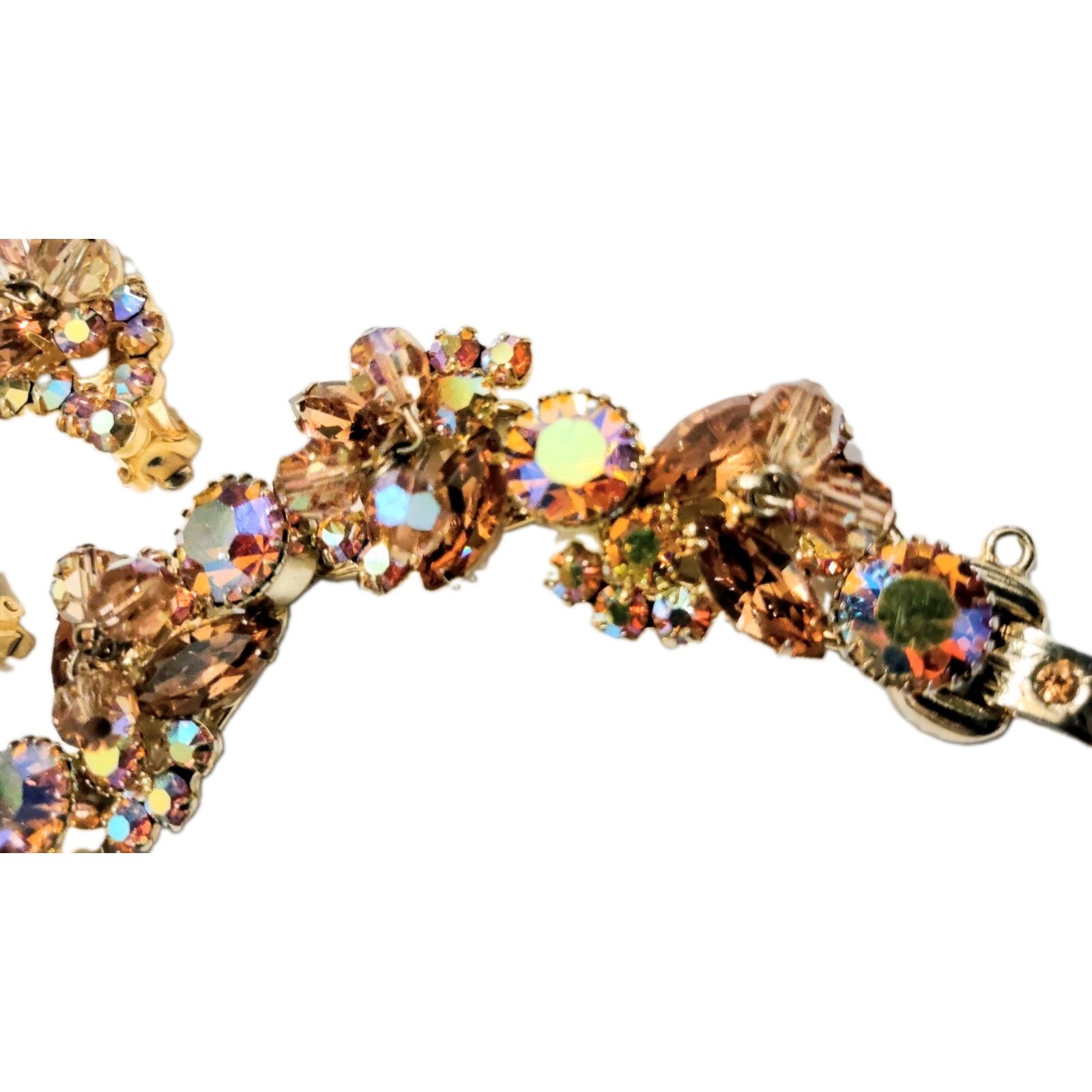 Juliana D&E Cha Cha Bracelet Matching Earrings Topaz AB Rhinestones